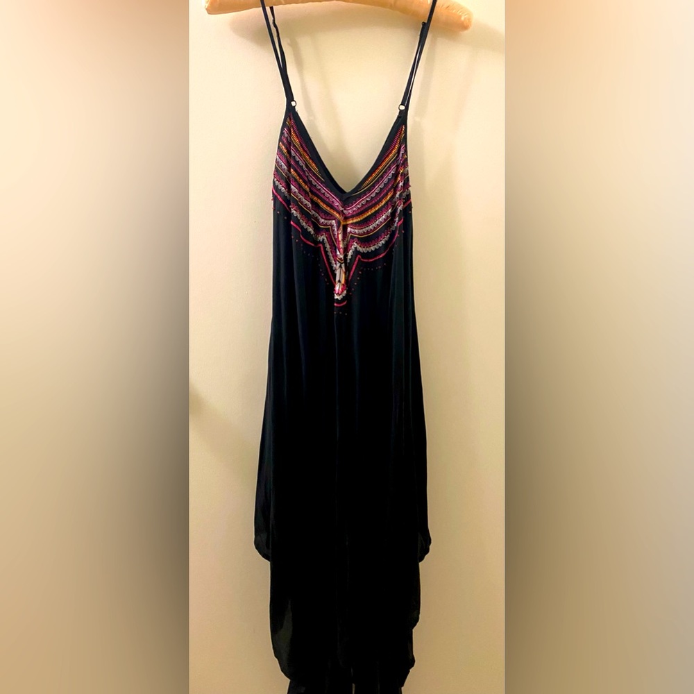 Turquoise Couture Beaded Beach Dress Cover Up